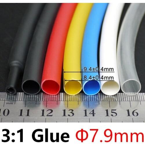 Diameter 7.9mm Heat Shrink Tubing 3:1 Ratio Dual Wall Thick Glue Waterproof Wire Wrap Insulated Adhesive Lined Cable Slveeve