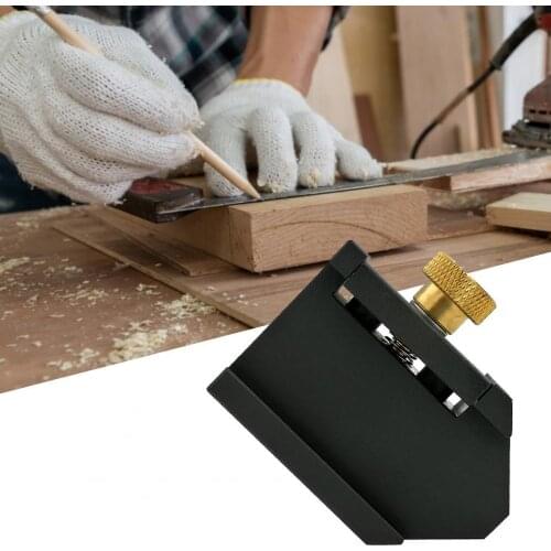 Angle Scriber Steel Ruler Positioning Block Adjustable with Spring Aluminium Alloy Line Locator Stop Block for Woodworking