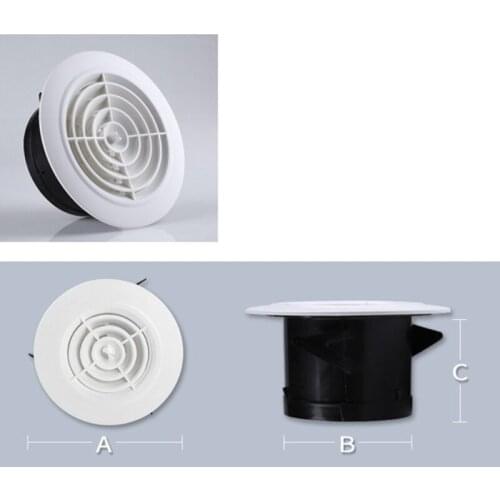 YYSD Soffit Vents 3/5 Inch Adjustable Round ABS Louver Grille Cover White Air Exhaust Vents Bathroom Hotel School