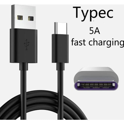 5A Charging Cable Type C Super Fast charging Wire Cord USB Mobile usb Data Cable For Huawei Honor p10 P20 mate 20 typec jack