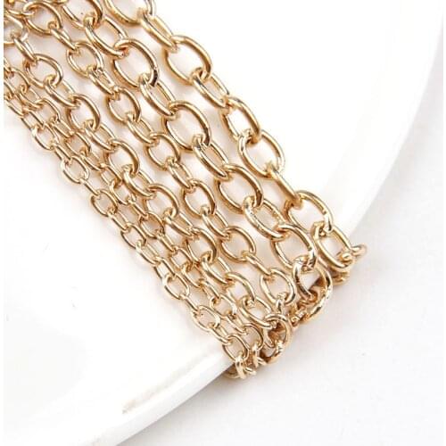 0.8x4x3mm Iron Necklace Chains Rose Gold/Antique Red Copper Color 5m/lot Bulk Rolo Chains For DIY Jewelry Accessories