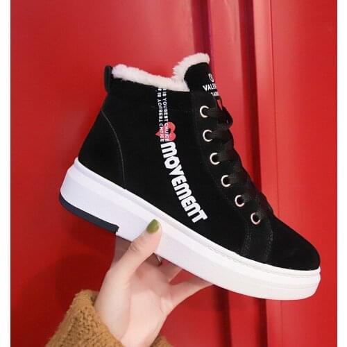 Women Winter Snow Boots 2021 New Fashion Style High-top Shoes Casual Woman Warm Ankle Boots Plush Winter Sneakers
