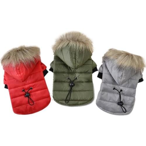 Winter Christmas Dog Clothes Pet Dog Down Coat Jacket For Chihuahua Soft Fur Hood Cothing For Small Medium Dog Puppy OutfitHot