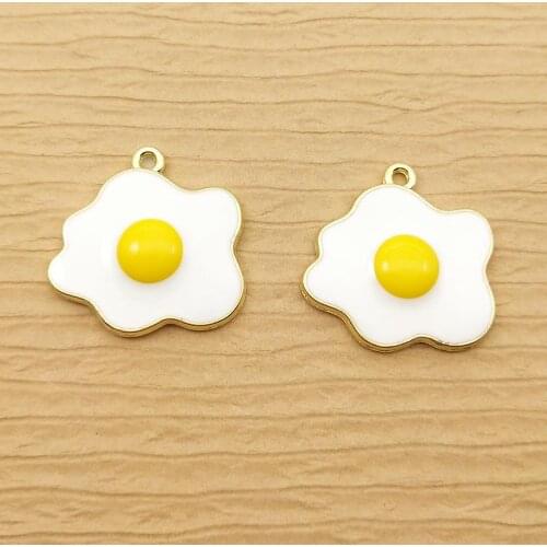 10pcs Poached Egg charm for jewelry making and crafting fashion earring pendant necklace bracelet charms