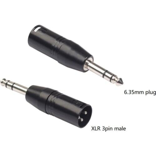 10pcs/Pack Stereo 6.35mm Plug to 3pin XLR Adapter 6.5mm to XLR Male Microphone Connector