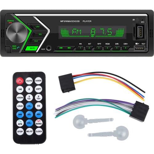 12V Car Stereo MP3 Player Dual USB Bluetooth-compatible FM Audio Radio Card Remote Control Color Backlight