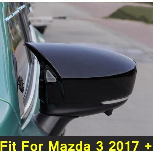 Lapetus Door Side Wing Rearview Mirror Cover Sticker Trim 2PCS Car Styling Exterior Accessories Plastic For Mazda 3 2017 2018