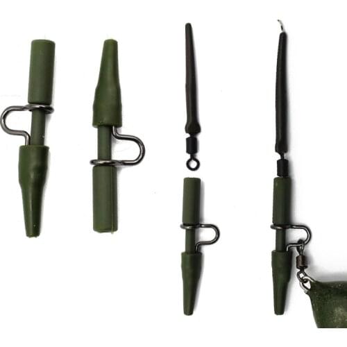 20PCS Carp Fishing Accessories Heavy Duty Safety Lead Clips with Tail Sleeves Quick Change Safety Lead Clips Kit Carp Rig Tackle