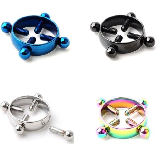 2021 Screw Nipple Clamps Sexy Piercings For Women Stainless Steel Fake Nipple Piercing Jewelry Non Piercing Nipple Ring Shield