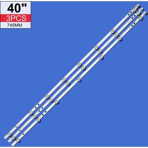 3pcs LED Lamp strip 17DLB40VXR1 LB40017 V0_05_38S for Bush VES400UNDS-2D-N11 VES400UNDS-2D-N12 Toshiba 40L3653DB 40L1653DB