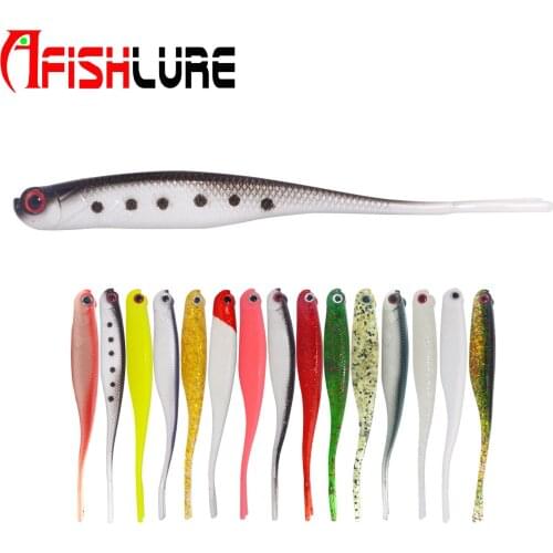 Afishlure Lure Fishing Soft Shad Lure 115mm/7g 4pcs/bag Bait Wobblers Plastic Worms Artificial Bait Texas Rig