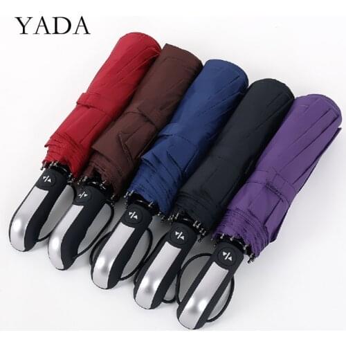 YADA 2020 Ins Pure Business 10 bones Automatic Umbrella Women Men Rainproof Umbrella Parasol Rain Sun Light Umbrellas YD200200