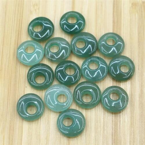 15pc Free Shipping Aventurin 18MM Natural Stone Round Safety Buckle Stone Beads for Jewelry Making Charm Fashion Accessories
