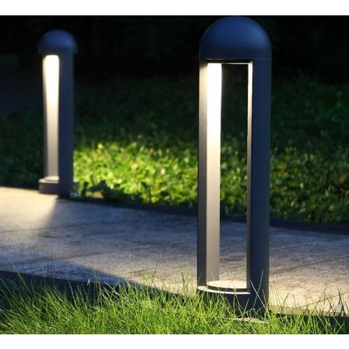 COB LED Outdoor Waterproof Plug-in Lawn Lamp Modern Aluminum Column Lamp Villa Garden Courtyard Pathway Decoration Lighting