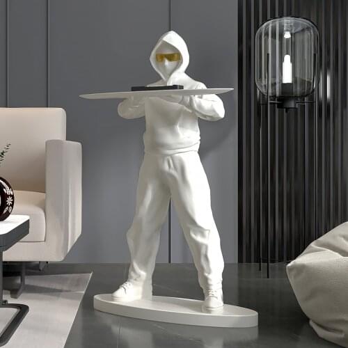 Home Decor People Sculpture Decoration Statue Storage Rack Home Decoration Accessories Living Room Landing Big Ornaments Gifts