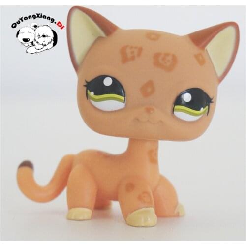 CWM067 Pet Shop Animal Paw prints Kitty Khaki Cat doll action Figure kitten