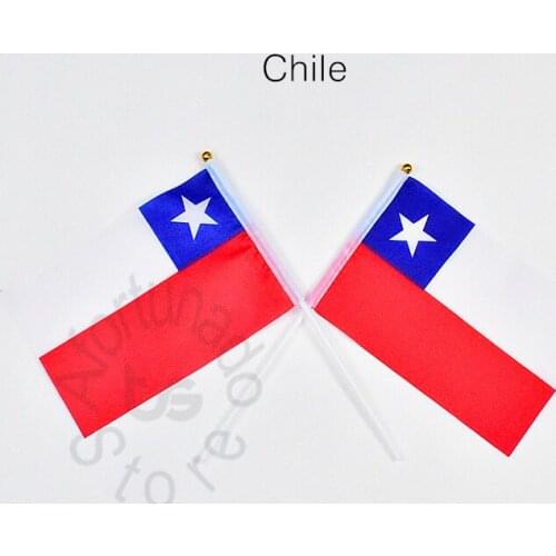 Chile 14*21cm 10pieces flag Banner Hand waving Flag National Flag for meet,Parade,party.Hanging,decoration