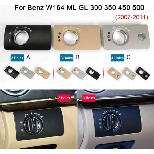 Car Interior Front Headlight Switch Button Panel Trim Cover Replacement Accessories For Benz W164 ML GL 300 350 450 500
