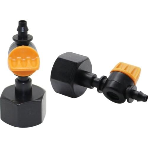 6mm to 4/7mm Interface Mini Valves with 1/2" Female Thread to 6mm Connectors Garden Irrigation Connection Equipments 3 Sets