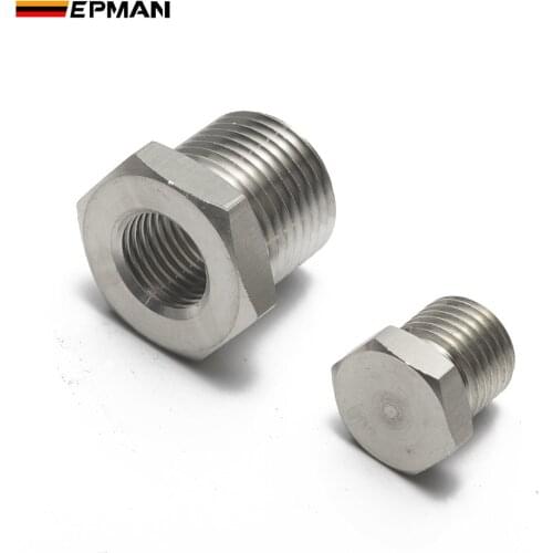EPMAN Racing O2 Bung & Plug Reducer Adapter & Plug Kit M18 x 1.50 to M12 x 1.25 Thread Exhaust EPCGQ116