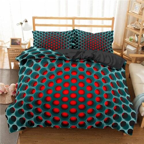 WOSTAR 3d bedding set dense hole pattern duvet cover set home bedroom double bed quilt cover and pillowcase bedclothes king size