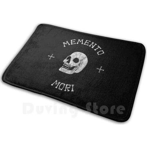 Memento Mori - Distressed White Edition Mat Rug Carpet Anti-Slip Floor Mats Bedroom Memento Mori Boo Bone Crossbones Death Dead