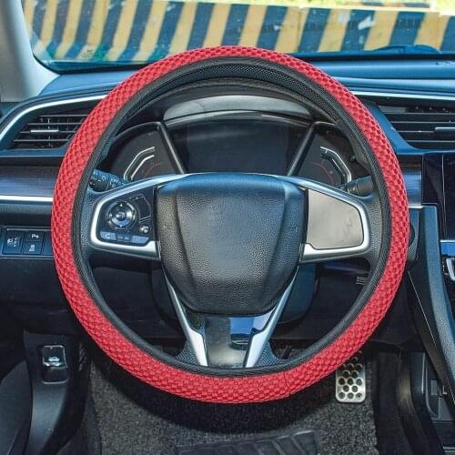 Soft Breathable Microfiber Ice Silk Elastic Cloth Steering Wheel Cover Cold or Hot Universal 15 Inch Fit Suvs