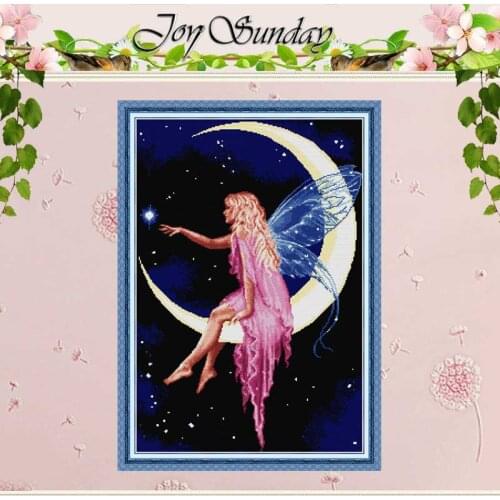 The moon fairy pattern counted 11CT 14CT Cross Stitch Set DIY wholesale Chinese Cross-stitch Kit Embroidery Needlework home deco