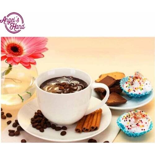 New DIY Diamond Painting Needlework Coffee Cup Full Square Crystal Cross Stitch Diamond Embroidery Kitchen Decoration