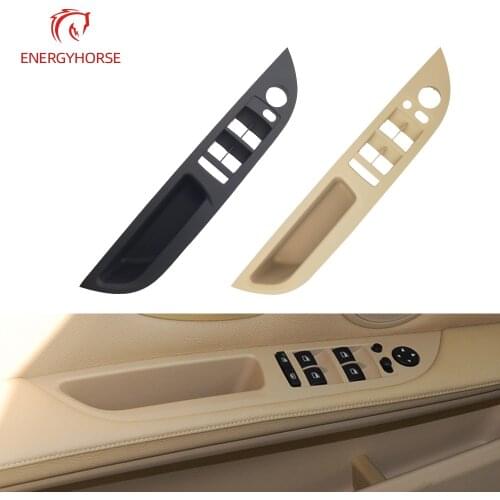 Driver Side Front Left Door Trim Panel Handle Car Interior Handle Inner Door Armrest Panel Pull Trim Cover For BMW 5 series E60