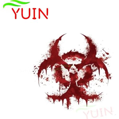 Personalized Car Sticker WHITE BLOODY BIOHAZARD V2 Decals PVC Bumper Decoration Accessories Motorcycle Waterproof Decal 11*11cm