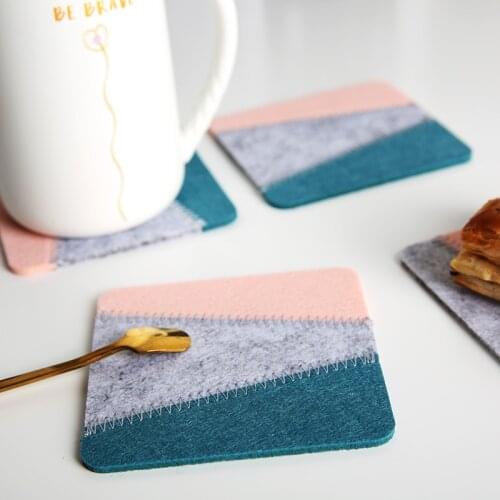 Coasters For Drinks Set of 5 Absorbent Felt Hexagon Phone Coaster Coffee Cup Coasters