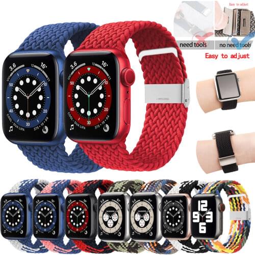 Nylon Strap for Apple Watch Bands 44mm 40mm 38mm 42mm Iwatch Series 5 Band for Apple Watch Accessories Elastic Braided Wristband