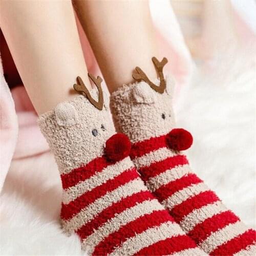 НоскиWarm Women Socks Striped 3D Socks Autumn Winter Style Christmas Winter Socks For Women Female Happy Socks Cute For Women