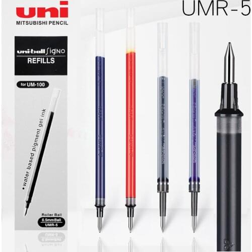 Mitsubishi Uni ball UMR-5 Gel Refills (For UM-100) Black/Red/Blue/Navy Blue Writing Supplies 16 Pieces including