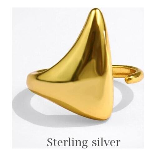 Sole Memory Geometric Shiny 925 Sterling Silver Female Resizable Opening Rings SRI888