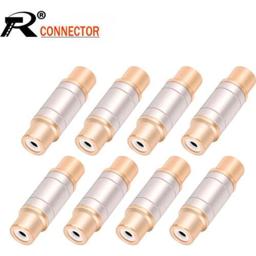 100pcs/lot RCA Female to RCA Female Jack Extension Adapter Gold Plated Speaker RCA Coupler Externder Audio Connector