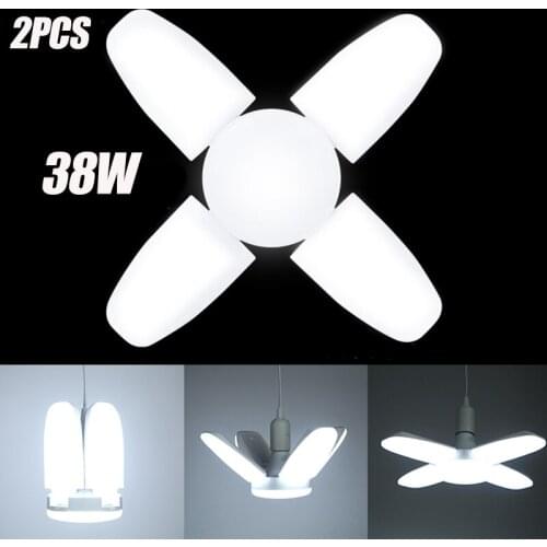 E26 LED Garage Light Bulb Ceiling Fixture Lights Shop Workshop Deformable Lamp Energy Saving Foldable Ceiling Light LED Fan Lamp
