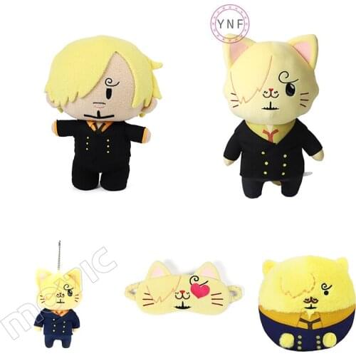 30CM Stuffed Toys Anime One Piece Genuine Dolls Sanji Cartoon Pandent Eye Mask Gift For Children Collectible High Quality Doll