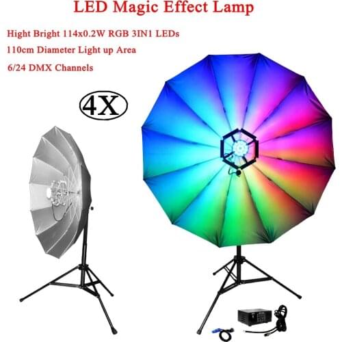 4Pcs/Lot LED RGB Magic Stage Light 6/24 DMX Channels DJ KTV Disco Party Laser Light Magic Crystal Effect Lamp 20W Music Light