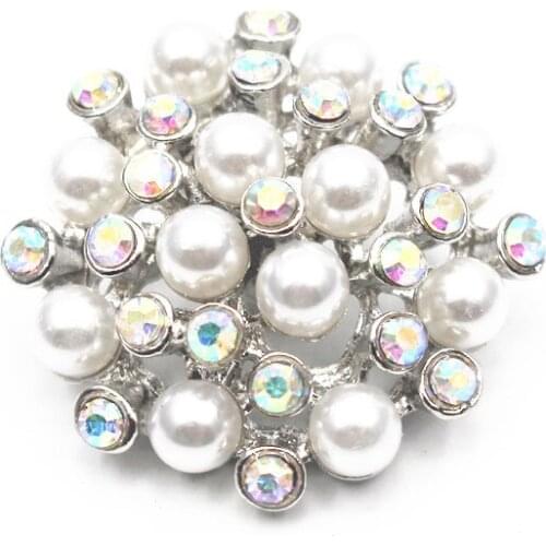 6pcs/lot Beaded Bouquet Snap Buttons Colourful Rhinestone Stone Buttons Jewerly Fit 18mm/20mm DIY Snap Bracelet Jewelry Making