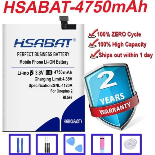 HSABAT 4750mAh BLP597 Battery for Oneplus 2 One Plus Two free shipping