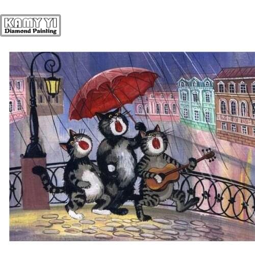 Diamond Embroidery Cross Stitch Kits Diy Diamond Painting 3 Cat 40*30cm 3d Square Diamond Mosaic Pasted Fashion