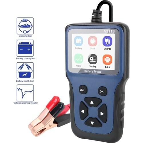 Professional Car Battery Tester 12V 100-2000 CCA 220AH Automotive Battery Load Analyzer Alternator Tester Waveform Voltage Test