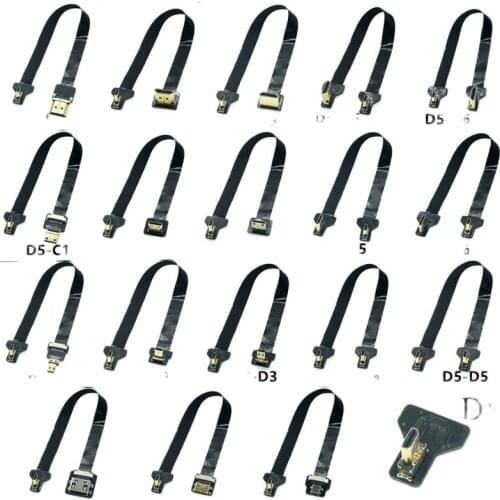D5 FPV HD 90 Degree Left Right Up Adapter FPC Ribbon Flat HDMI-compatible Cable Pitch 20pin For Multicopter Aerial Photography
