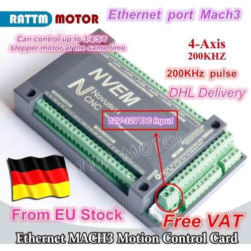 DE Free ship 4 Axis NVEM CNC Controller 200KHZ Ethernet MACH3 Motion Control Card for Stepper Motor Servo motor from RATTM MOTOR