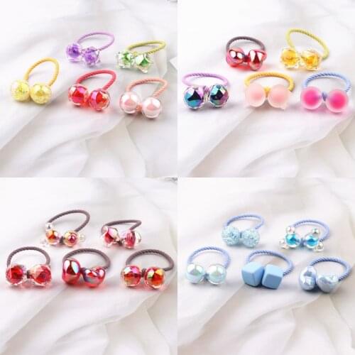 5PCS New Cute Princess Cartoon Color Kids Elastic Hair Bands Baby Headwear Children Hair Ropes Girls Hair Accessories