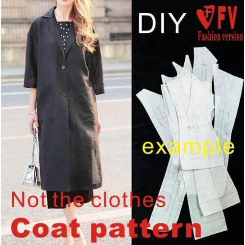 Womens spring and summer coat pattern single layer sewing drawing 1:1 garment making pattern BFY-197