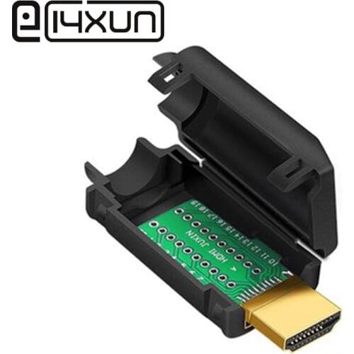EClyxun 1pcs DIY Standard HDMI Welding Male Jack Plug 19 Pin Cable Connector 19+1 Gold-plated Repair Plug with Plastic shell