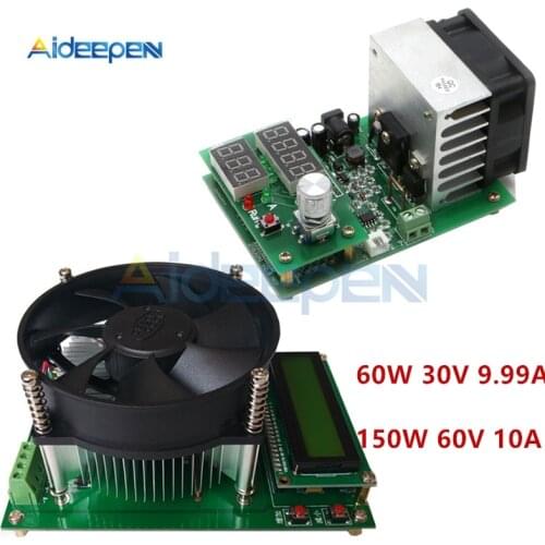 30V 60V 10A 60W 150W Adjustable Constant Current Electronic Load Discharge Battery Capacity Tester Meter With LED Digital Fan